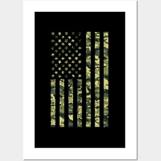 Camo American Flag Usa Camouflage Patriotic American Flag Posters and Art